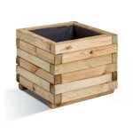 Bac  fleurs carr en bois de pin 40x40cm