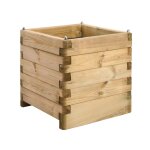 Bac  fleurs carr en bois de pin 50x50