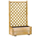 Bac  fleurs rectangle avec treillis droit en bois de pin