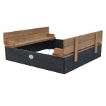 Bac  sable avec banc & couvercle, anthracite / brun, 100x95 cm