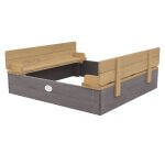 Bac à sable avec banc & couvercle, gris / marron, 100x95 cm Bac à sable avec banc & couvercle, gris / marron, 100x95 cm