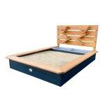 Bac à sable avec banc & paroi de jeu en bois fsc, anthracite / brun Bac à sable avec banc & paroi de jeu en bois fsc, anthracite / brun