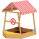 Bac à sable en bois pour enfants couvercle uv forme bateau jaune Bac à sable en bois pour enfants couvercle uv forme bateau jaune