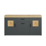 Bahut 3 portes et 1 tiroir l160 cm - gris anthracite Bahut 3 portes et 1 tiroir l160 cm - gris anthracite