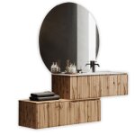 Baignoire composition droite 4 pices en mdf chne