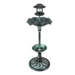Bain d'oiseaux vert solaire avec 2 lumi�res 43x110cm