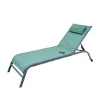 Bain de soleil en acier vert amande