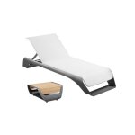 Bain de soleil alu gris l220 x p76. 5 x h87cm