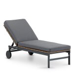 Bain de soleil aluminium anthracite  roulettes avec coussin