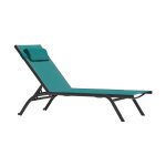 Bain de soleil en aluminium bleu canard