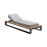 Bain de soleil en aluminium gris 220 x 86 x 88. 5 cm