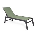 Bain de soleil en aluminium et textil�ne anthracite / vert
