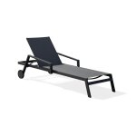 Bain de soleil en aluminium et toile plastifie