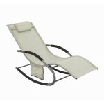 Bain de soleil  bascule en mtal beige