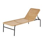 Bain de soleil pour htel en acier noir et rsine recycle beige