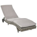 Bain de soleil inclinable 5 positions matelas r�sine tress�e gris