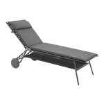 Bain de soleil matelass� haut en acier gris l186xl80xh90