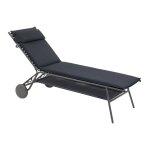 Bain de soleil matelass haut en acier gris l186xl80xh90