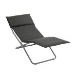 Bain de soleil matelass pliant en acier gris l164xl63xh68