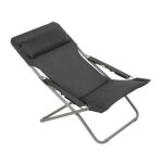 Bain de soleil matelass pliant en acier gris l93xl67xh88