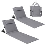 Bains de soleil pliable lot de 2 158 x 55 cm portable gris Bains de soleil pliable lot de 2 158 x 55 cm portable gris