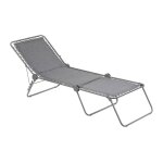 Bain de soleil pliant matelass� en acier gris l192xl71xh90