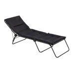 Bain de soleil pliant matelass en acier noir l192xl71xh90