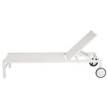 Bain de soleil  roulettes en aluminium blanc