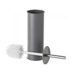 Balai brosse wc en mtal gris