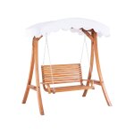 Balancelle de jardin en bois avec baldaquin détachable Balancelle de jardin en bois avec baldaquin détachable