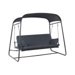 Balancelle de jardin mtal gris fonc