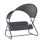 Balancelle de jardin mtal gris fonc