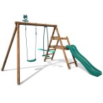 Balanoire en bois trait 2 agrs et toboggan
