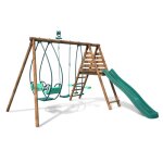 Balanoire en bois trait 3 agrs et toboggan