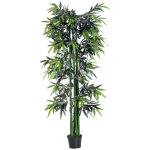 Bambou artificiel h. 180 cm nombreuses feuilles pot inclus