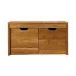 Banc avec 2 cubes de rangement en chêne massif Banc avec 2 cubes de rangement en chêne massif