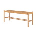 Banc 2 places en bois de chne massif avec tressage