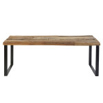 Banc en bois recyclé et métal noir Banc en bois recyclé et métal noir
