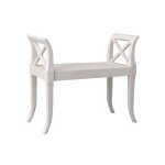 Banc bout de lit en bois et assise en cannage blanc Banc bout de lit en bois et assise en cannage blanc