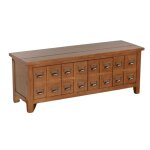 Banc  chaussures 4 casiers en pin massif teinte noyer