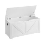 Banc chaussures 40 x 100 x 46 cm coffre de rangement blanc mat
