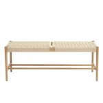 Banc chne massif et corde 120cm