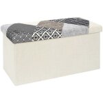 Banc coffre pliable patchwork gris
