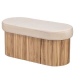 Banc coffre avec rangement en velours beige