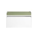 Banc coffre � roulettes effet bois blanc pour enfants 1 tiroir