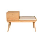Banc effet bois beige et crème 40x105h45 cm Banc effet bois beige et crème 40x105h45 cm