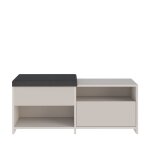 Banc d'entrée 1 porte en bois et tissu l120cm - beige Banc d'entrée 1 porte en bois et tissu l120cm - beige