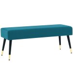 Banc d'entre pieds en mtal velours vert