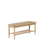 Banc int / ext en bois d'acacia et rsine tresse l101cm - bois clair