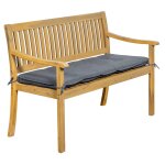 Banc de jardin 120cm en acacia avec coussin gris Banc de jardin 120cm en acacia avec coussin gris